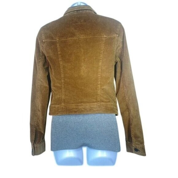 Aeropostale Womens Chocolate Brown Fine Corduroy Jacket Size M Trucker Fall Jack - Picture 3 of 11